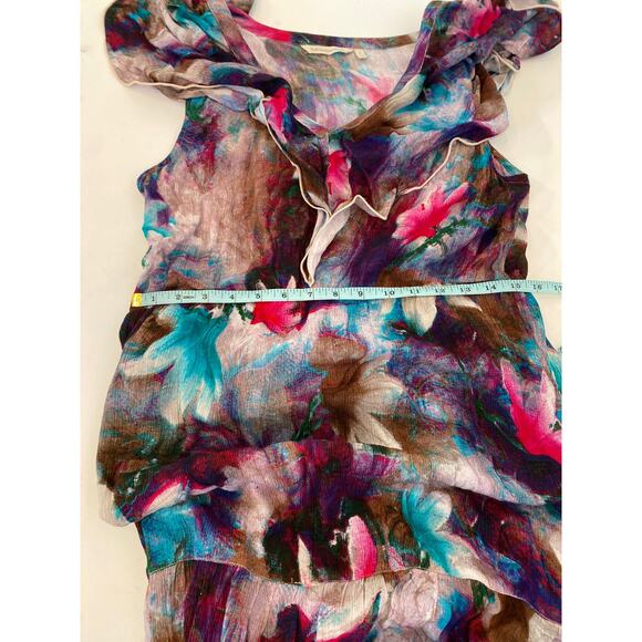 Soft Surroundings Italian Dreams Colorful Maxi Dress V-Neck EUC Sz S Boho Summer - Picture 11 of 13